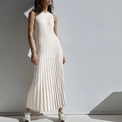 A Women Knitted Long Dress