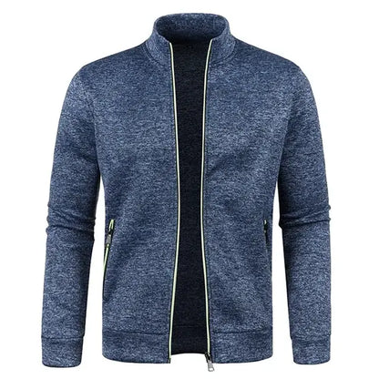 a Men Zipper Jackets Standing Collar