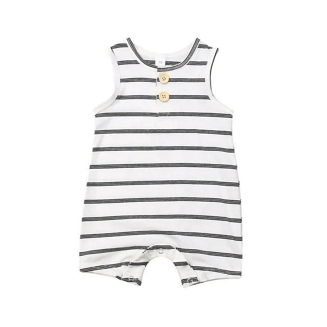 1 Baby Striped Romper: Sleeveless Summer Outfit