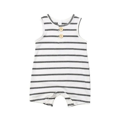 1 Baby Striped Romper: Sleeveless Summer Outfit