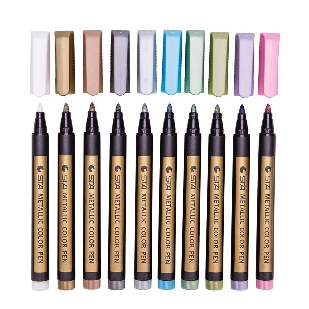 10 Colors Fine Metallic Markers