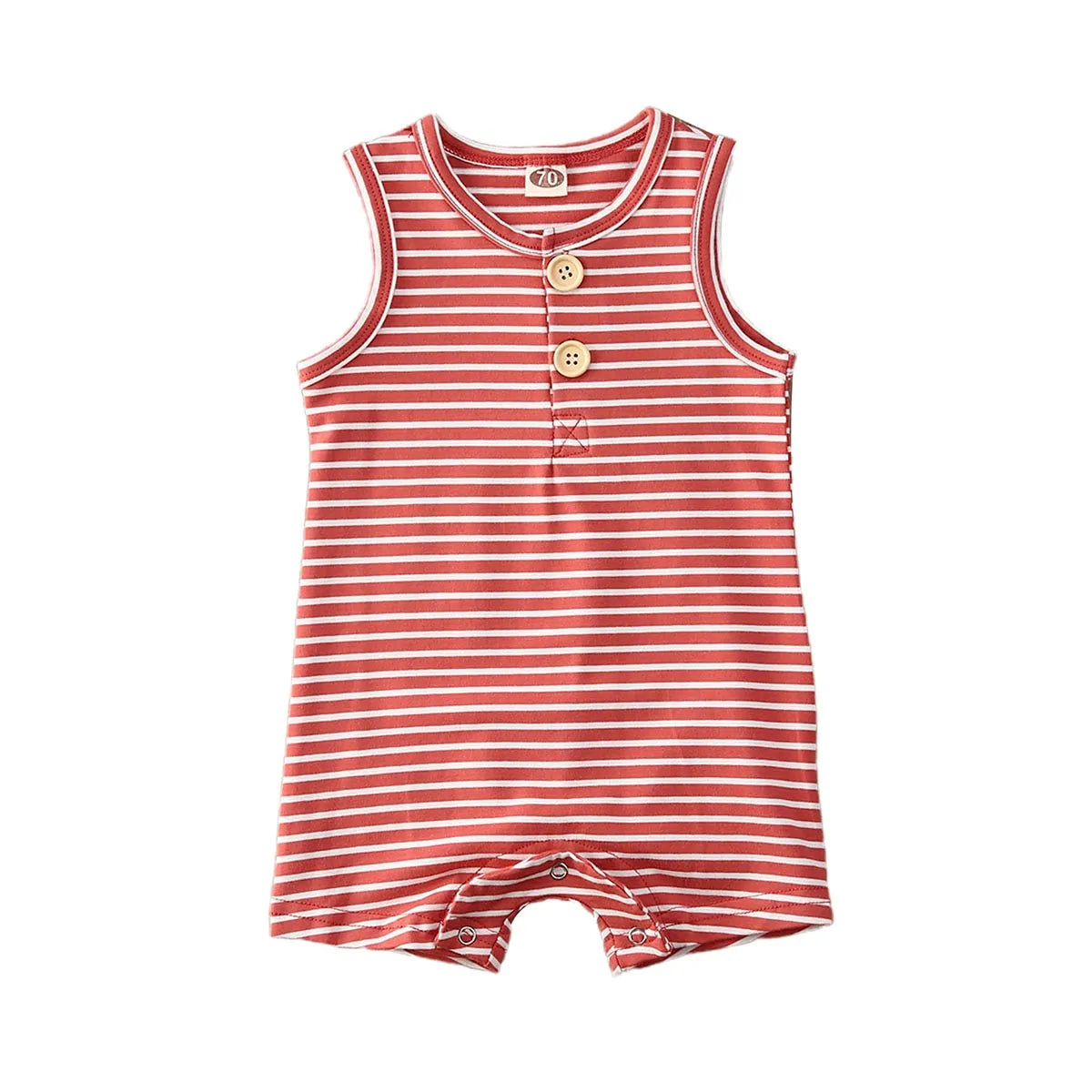 1 Baby Striped Romper: Sleeveless Summer Outfit