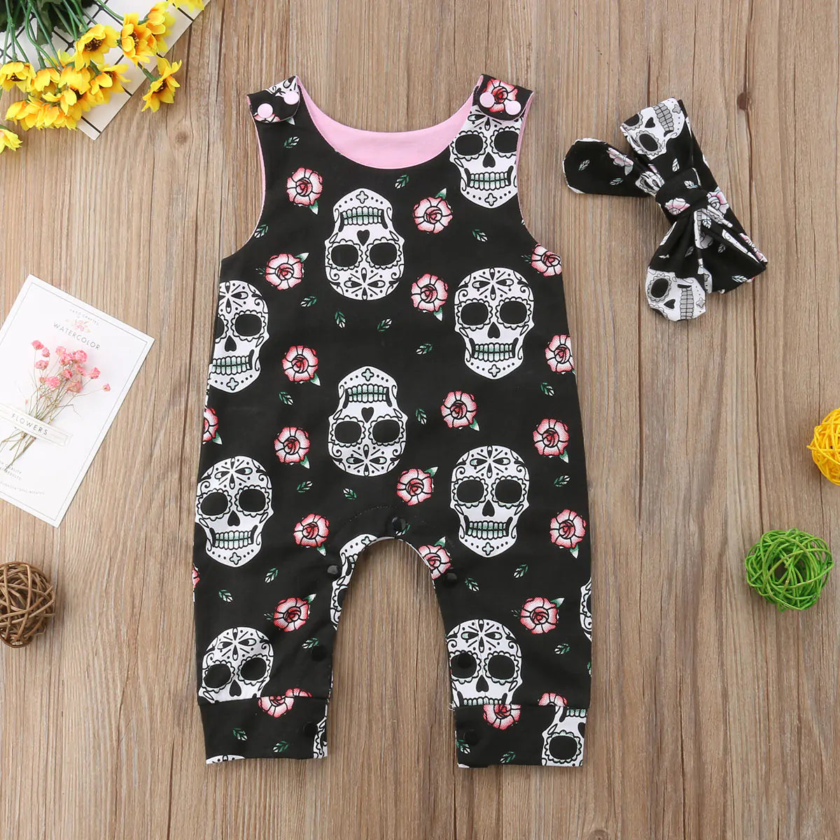 Baby Skull Romper Set