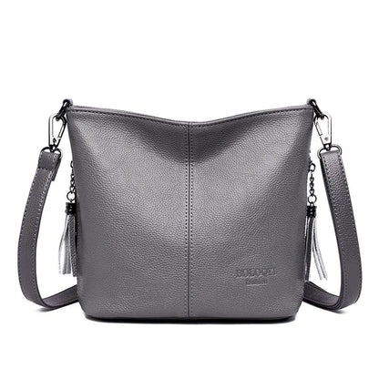 Solid Colors PU Leather Shoulder Bags