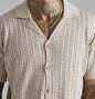 1 Mens Top Knitted Button Short-sleeved