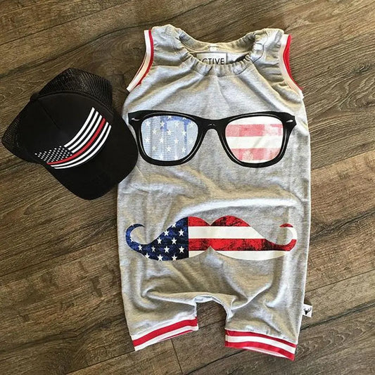 Baby Boy Printed Glasses Romper