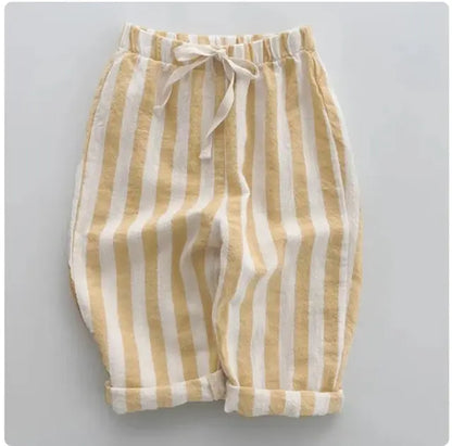 Vintage Linen Cotton Stripe Pants