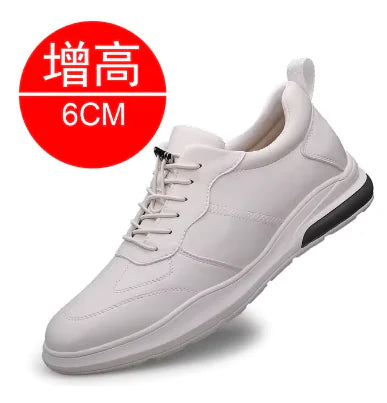 Sneakers Men Elevator Shoes Fashion Soft Leather