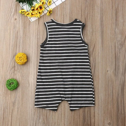 1 Baby Striped Romper: Sleeveless Summer Outfit