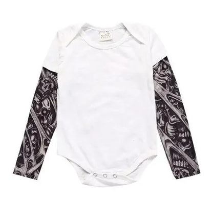 Baby Boys Romper Long Sleeve Tattoo Print