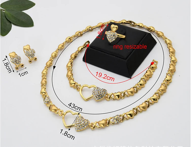 02 Gold  Wedding Engagement Jewelry Set