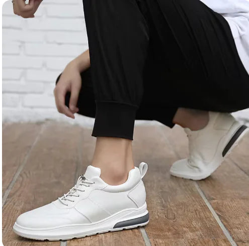 Sneakers Men Elevator Shoes Fashion Soft Leather