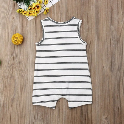 1 Baby Striped Romper: Sleeveless Summer Outfit