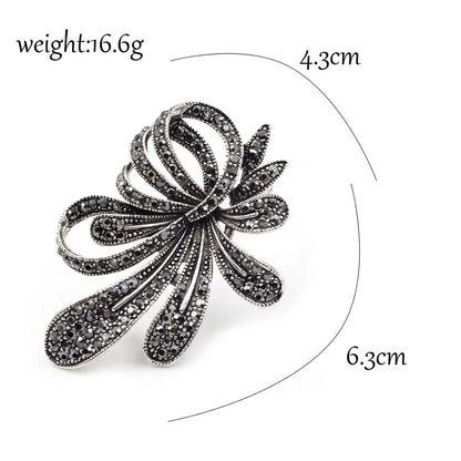 Black Flower Brooches for Women