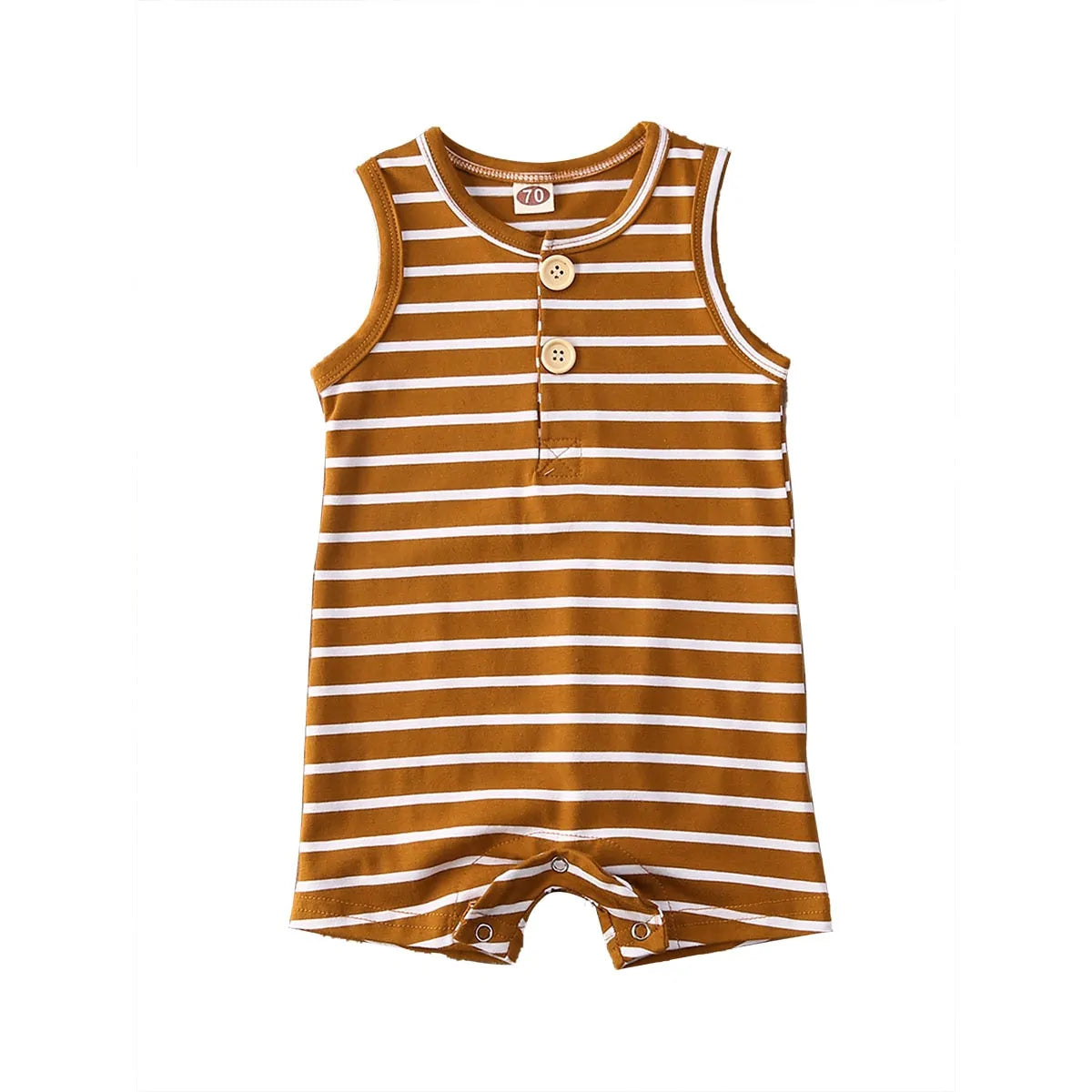 1 Baby Striped Romper: Sleeveless Summer Outfit