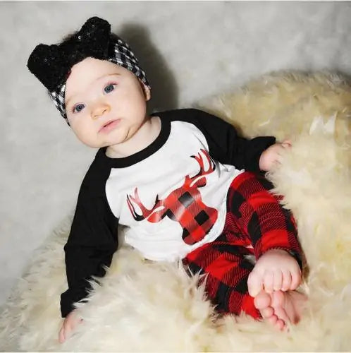 Deer Pajamas Plaid Set