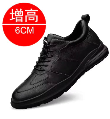 Sneakers Men Elevator Shoes Fashion Soft Leather