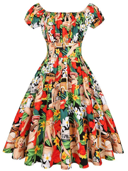 A Rockabilly Women Swing Dress