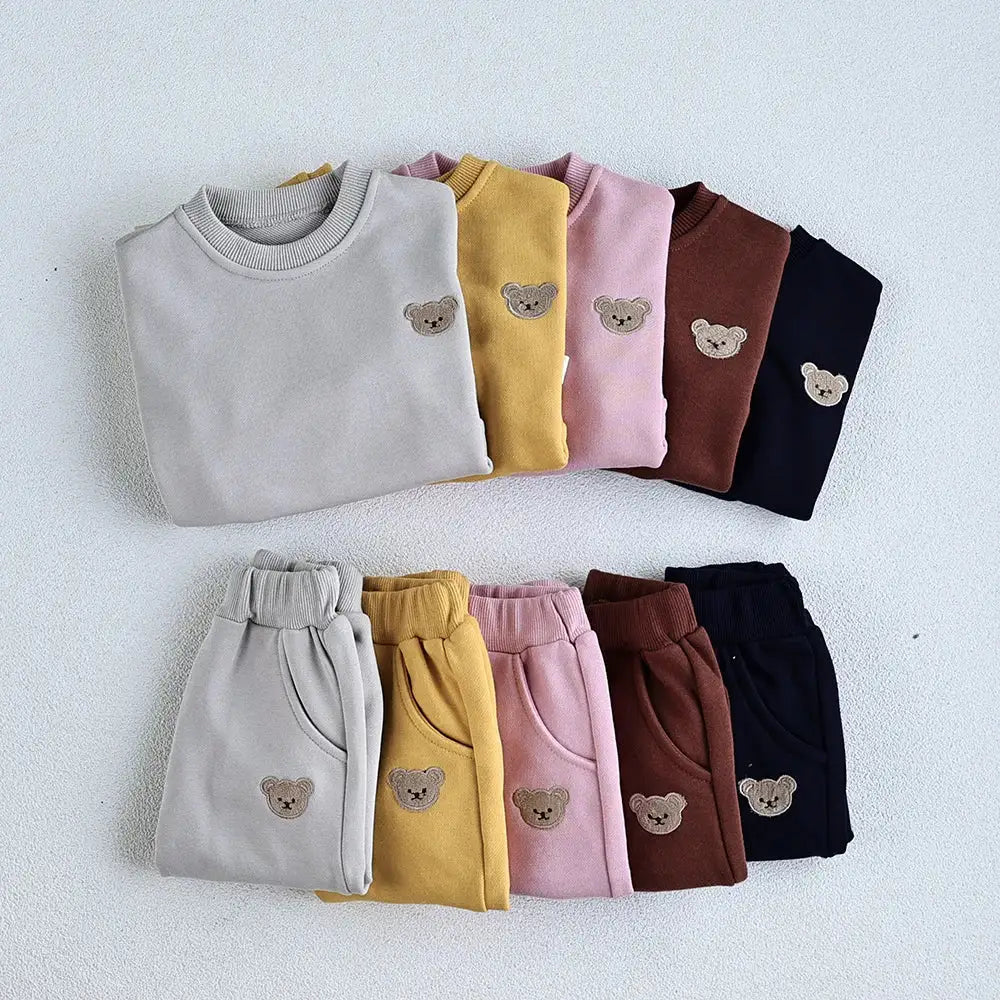 Bear Embroidery Sweatshirt And Pants