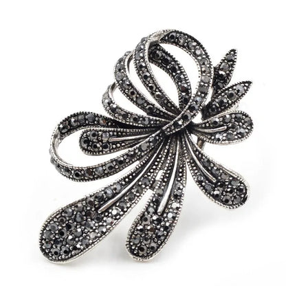 Black Flower Brooches for Women