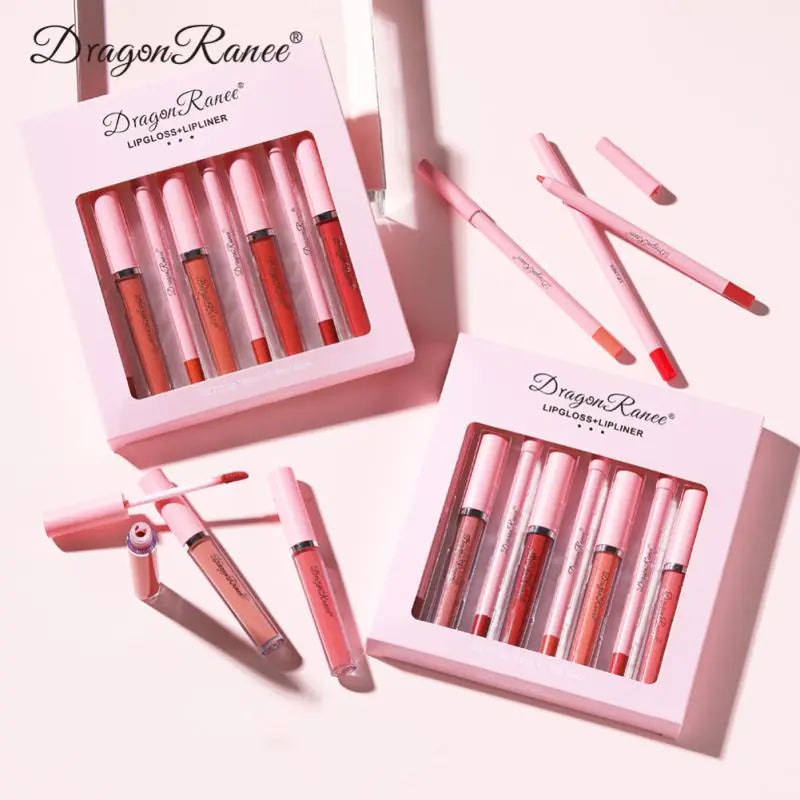 001 4pcs Lip Gloss Lip Liner Pen Set