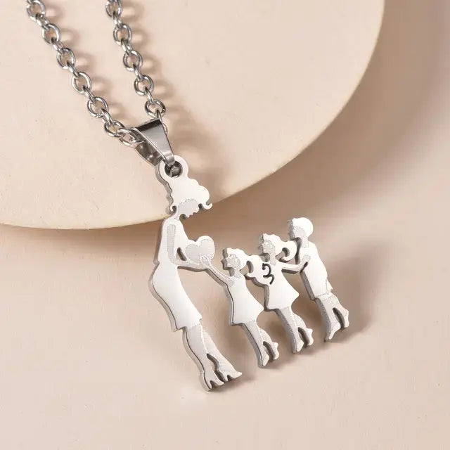 Family Stainless Steel Necklace Mother's Gift