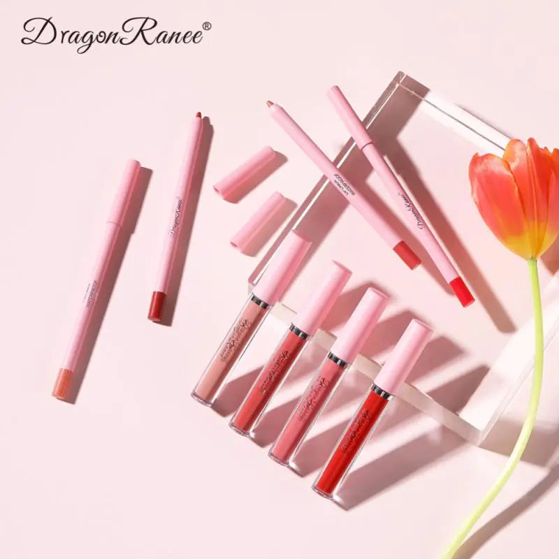 001 4pcs Lip Gloss Lip Liner Pen Set