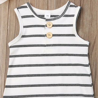 1 Baby Striped Romper: Sleeveless Summer Outfit