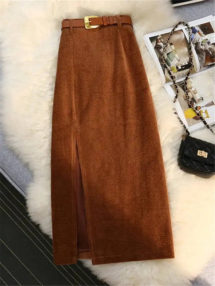 a Corduroy Women Skirt