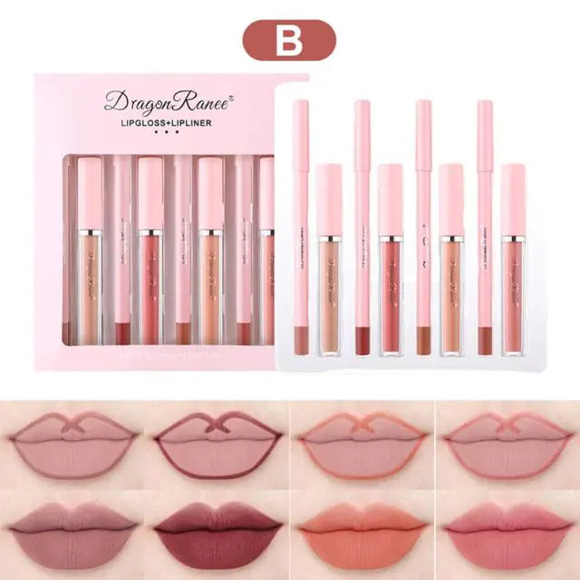 001 4pcs Lip Gloss Lip Liner Pen Set