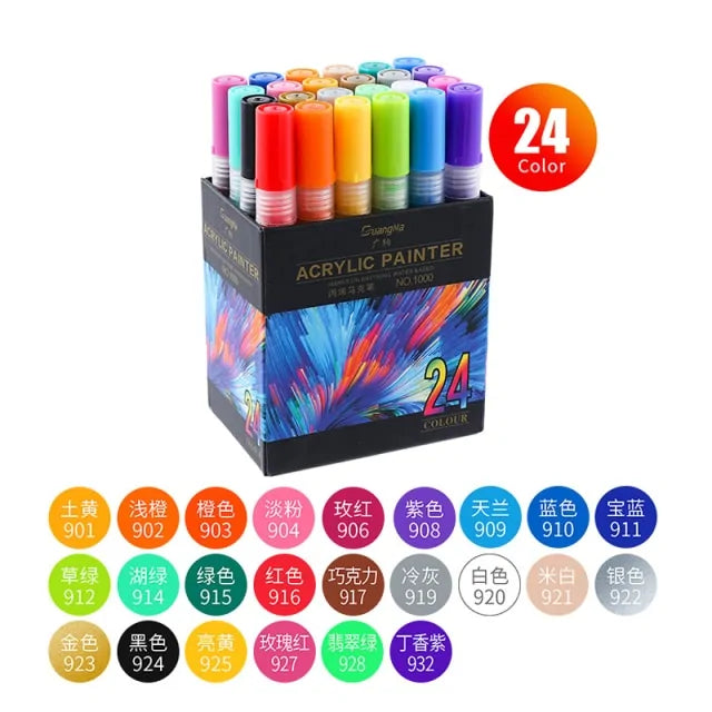 36 Colors Acrylic Marker Pens