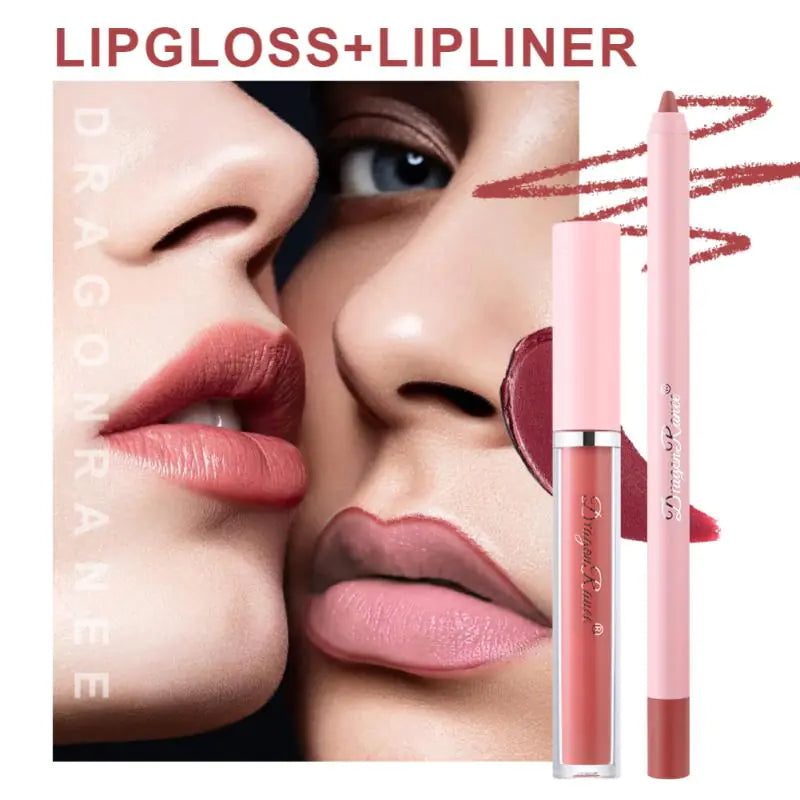 001 4pcs Lip Gloss Lip Liner Pen Set