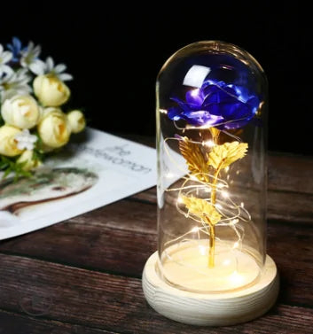 Beauty And The Beast Rose Rose In LED Glass