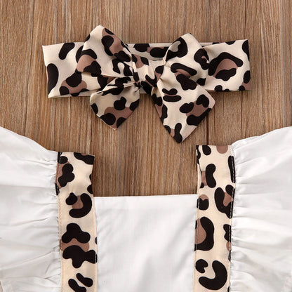 Baby Leopard Jumpsuit Set & Headband