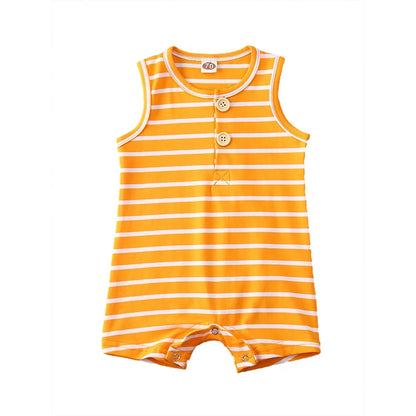 1 Baby Striped Romper: Sleeveless Summer Outfit