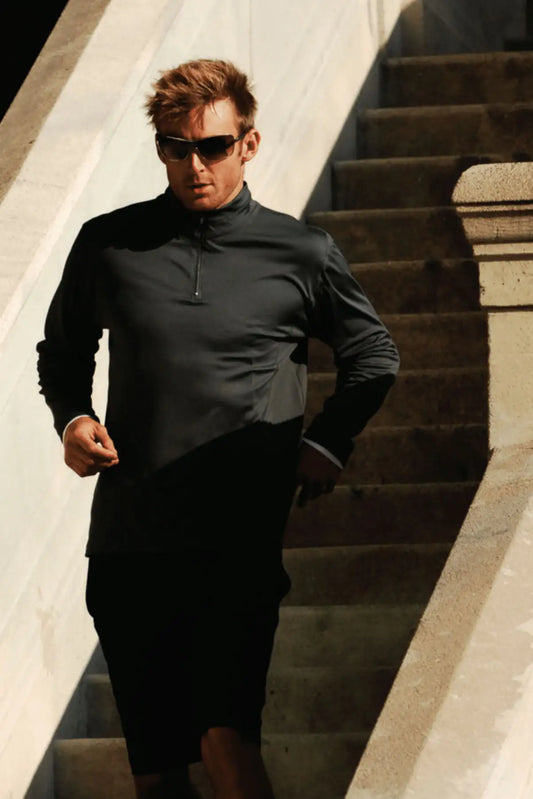 A Men's Quarter Zip Track Suit Pullover Top