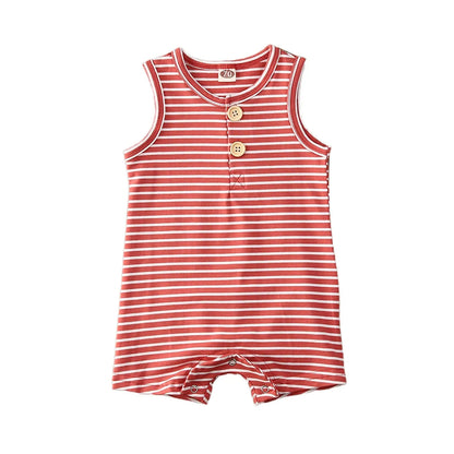 1 Baby Striped Romper: Sleeveless Summer Outfit