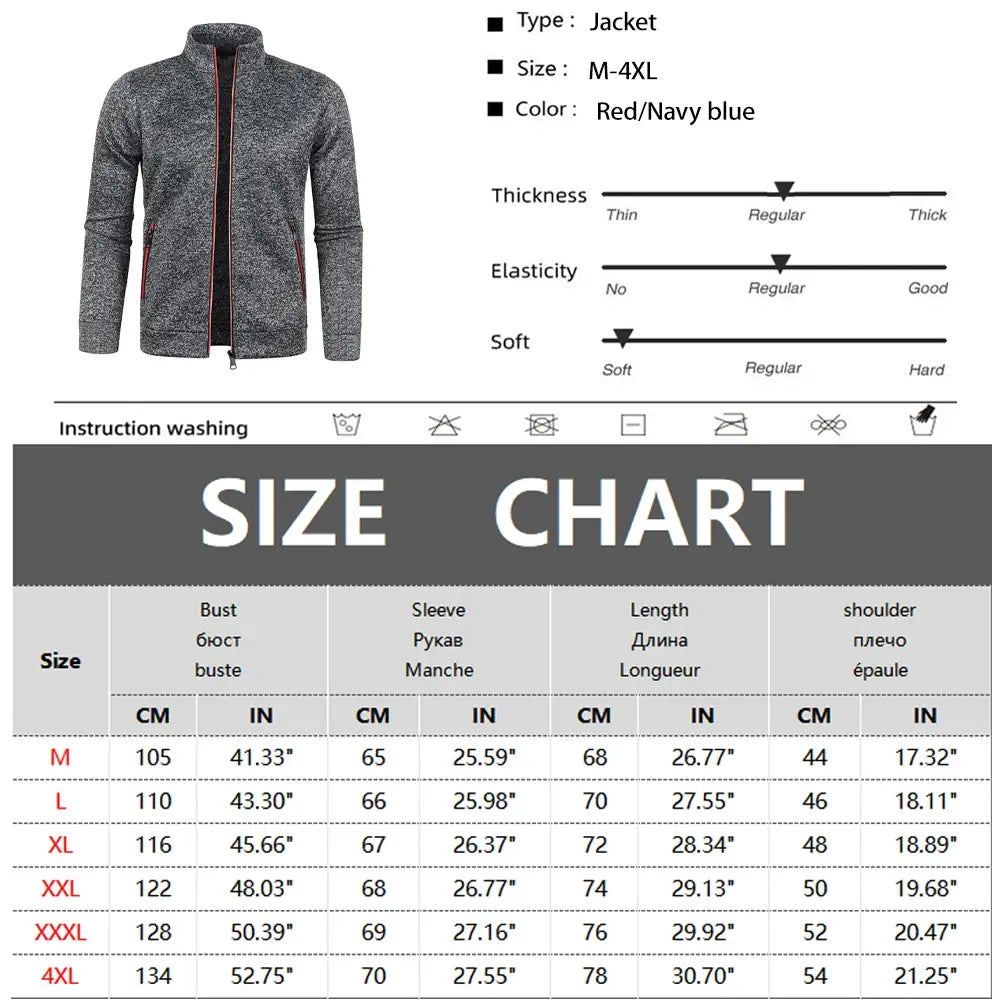 a Men Zipper Jackets Standing Collar