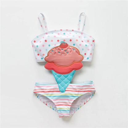 Watermelon Print Toddler Girls' Swimsuit