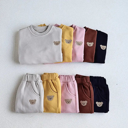 Bear Embroidery Sweatshirt And Pants