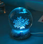 Marine Animals Crystal Ball 3D  with Resin Sphere Stand Base