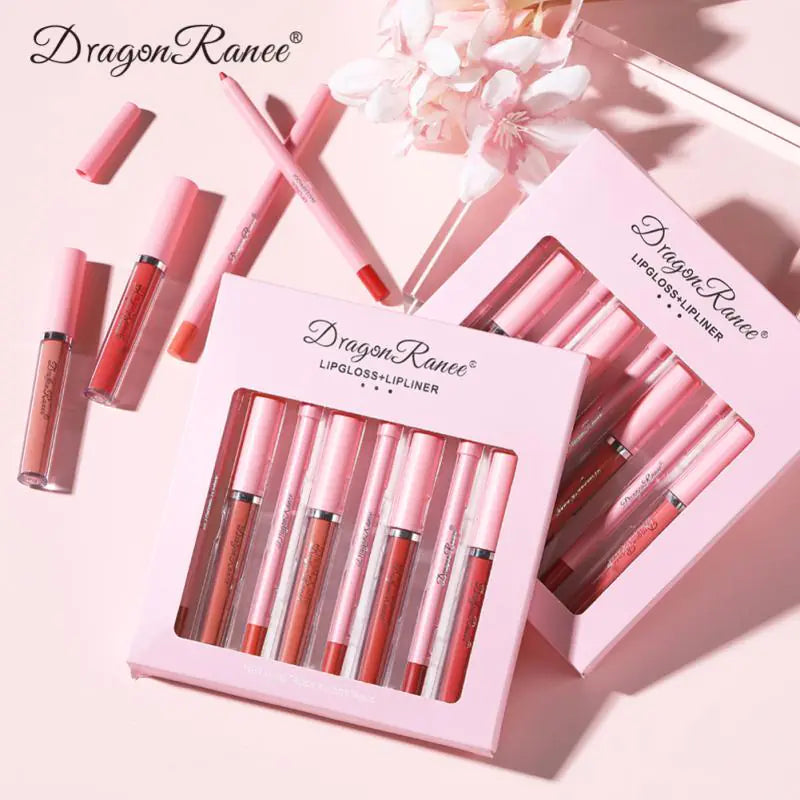 001 4pcs Lip Gloss Lip Liner Pen Set