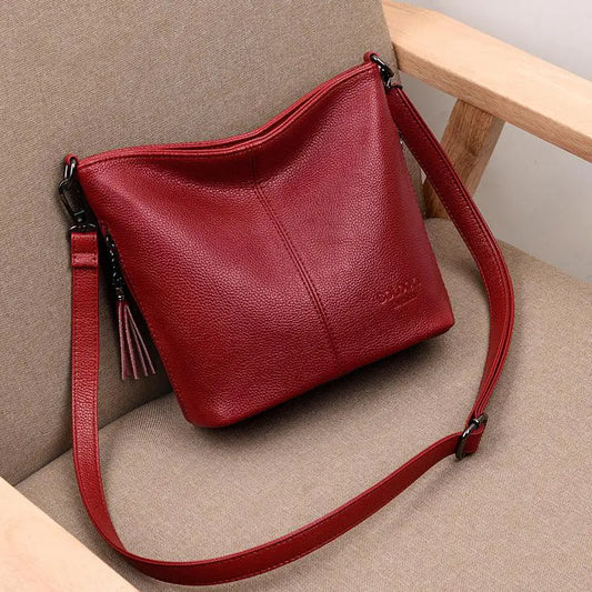 Solid Colors PU Leather Shoulder Bags