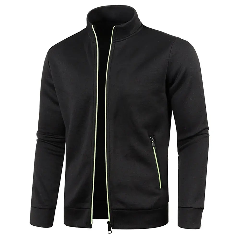 a Men Zipper Jackets Standing Collar