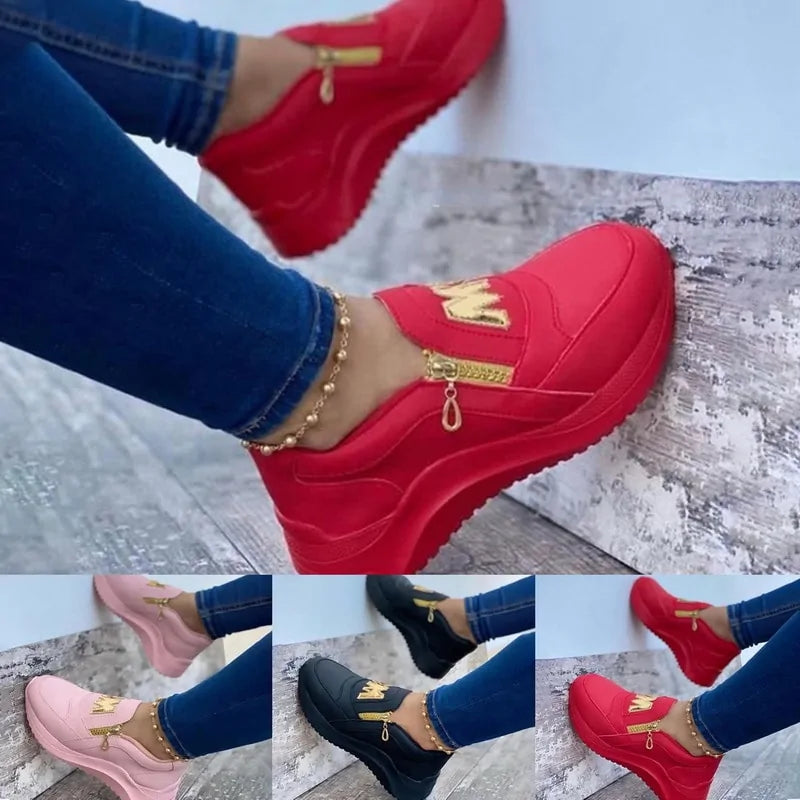 A Women Casual Platform Sneakers