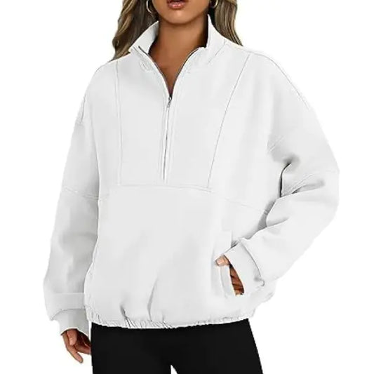 Zipper Pocket Polyester Sweater