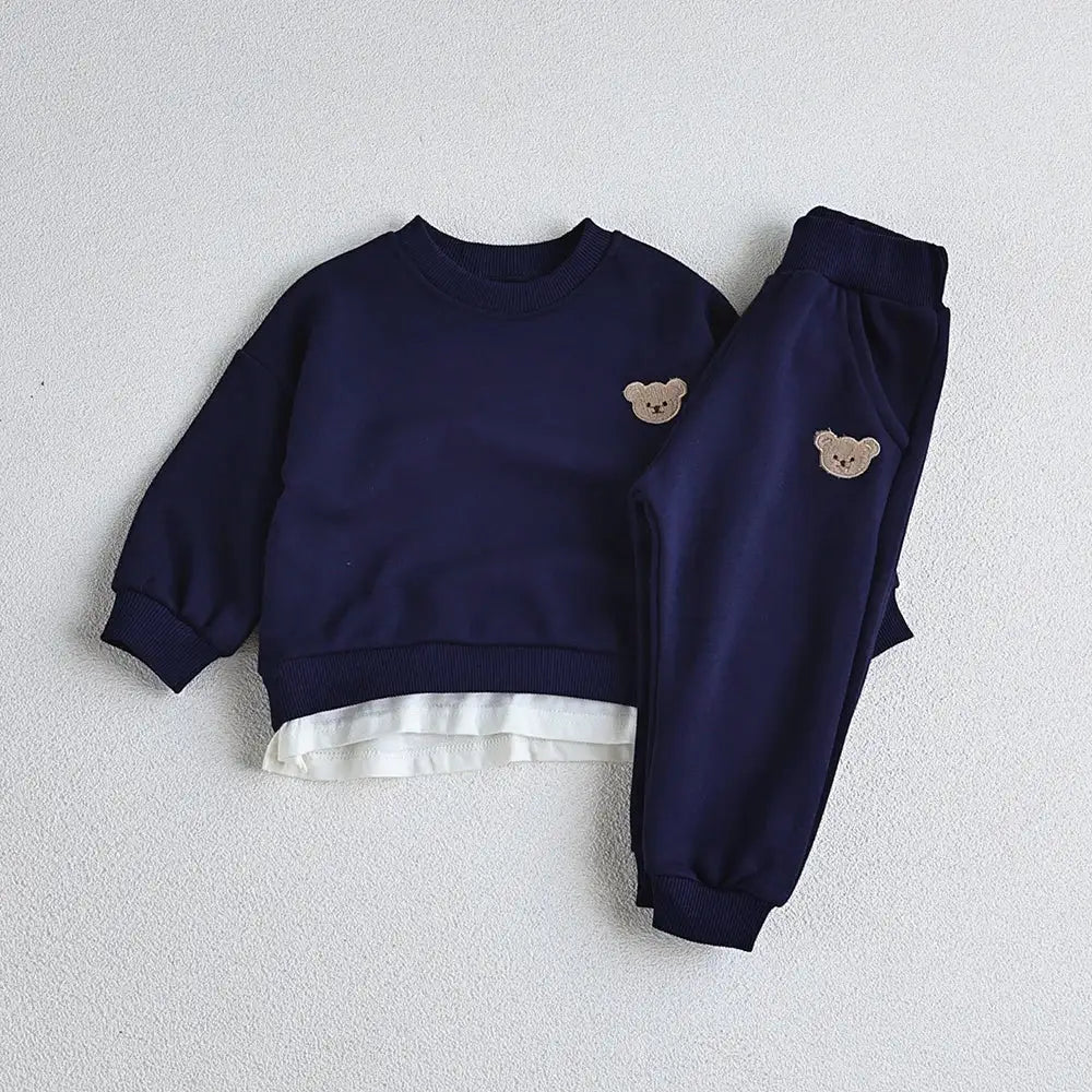 Bear Embroidery Sweatshirt And Pants