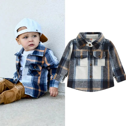 Toddler Plaid Patchwork Long Sleeve