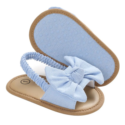 02 Baby Girls Bow Knot Sandals: Summer Soft Sole Princess Shoes