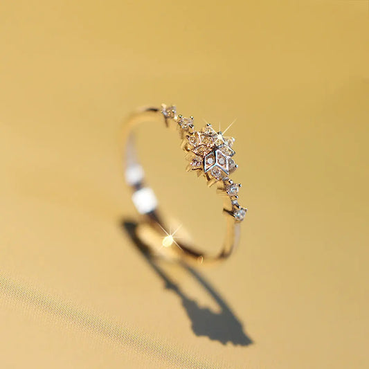 10k Yellow Gold Zircon Diamond Ring